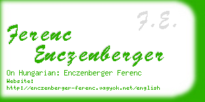 ferenc enczenberger business card
